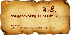 Matyasovszky Euszták névjegykártya